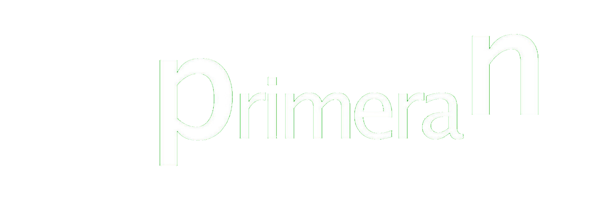 Logo blanco de la academia Primeran sobre fondo verde liso con el texto centro de estudios e ikastegia.