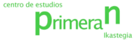 Logo verde de Academia Primeran como centro de estudios e ikastegia sobre fondo transparente.